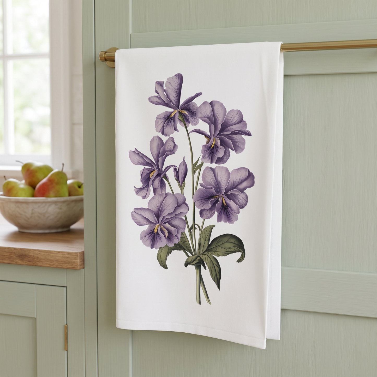 February Birth Month Flower Violets towel lifestyle photo