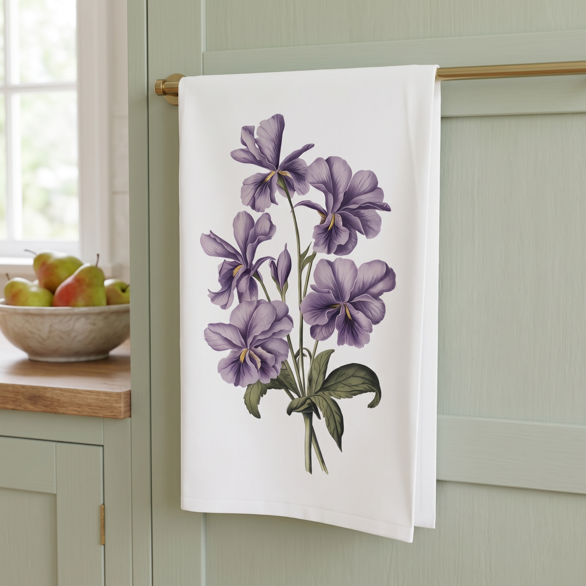 February Birth Month Flower Violets towel lifestyle photo