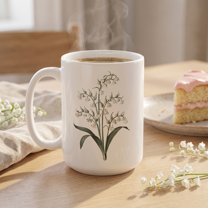 May Birth Month Flower Lily of the Valley mug lifestyle photo