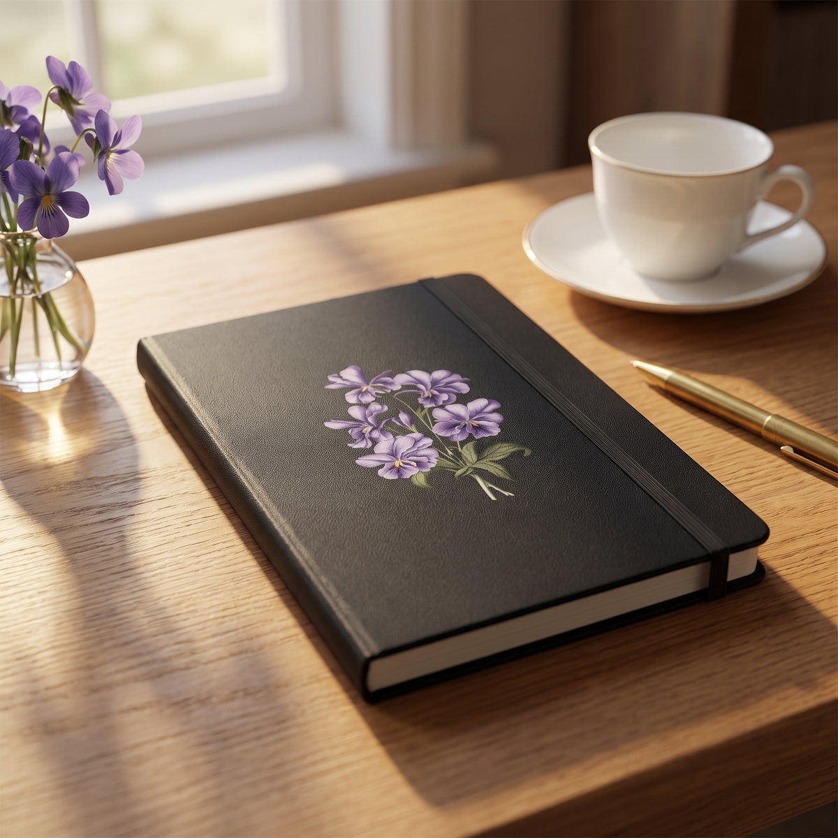 February Birth Month Flower Violets notebook lifestyle photo