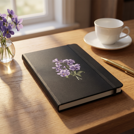 February Birth Month Flower Violets notebook lifestyle photo