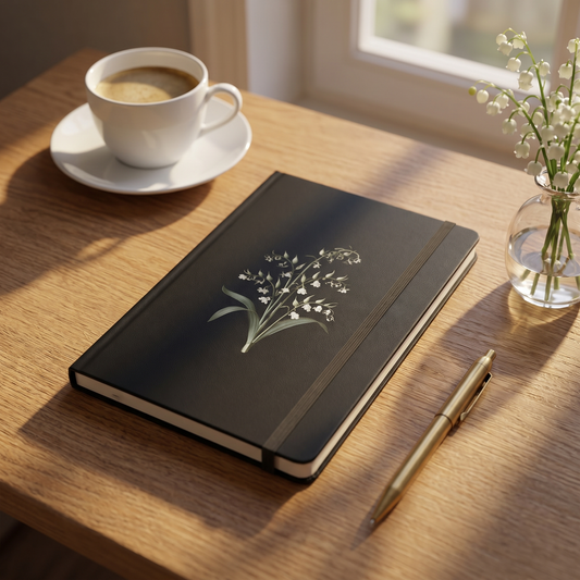 May Birth Month Flower Lily of the Valley notebook lifestyle photo