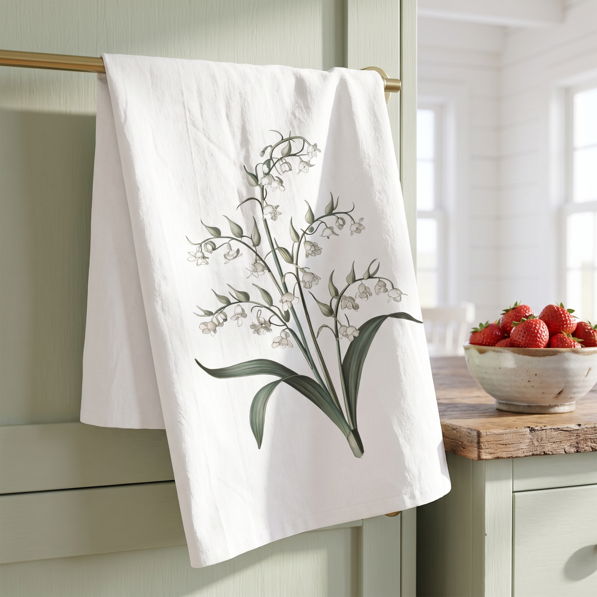 May Birth Month Flower Lily of the Valley towel lifestyle photo