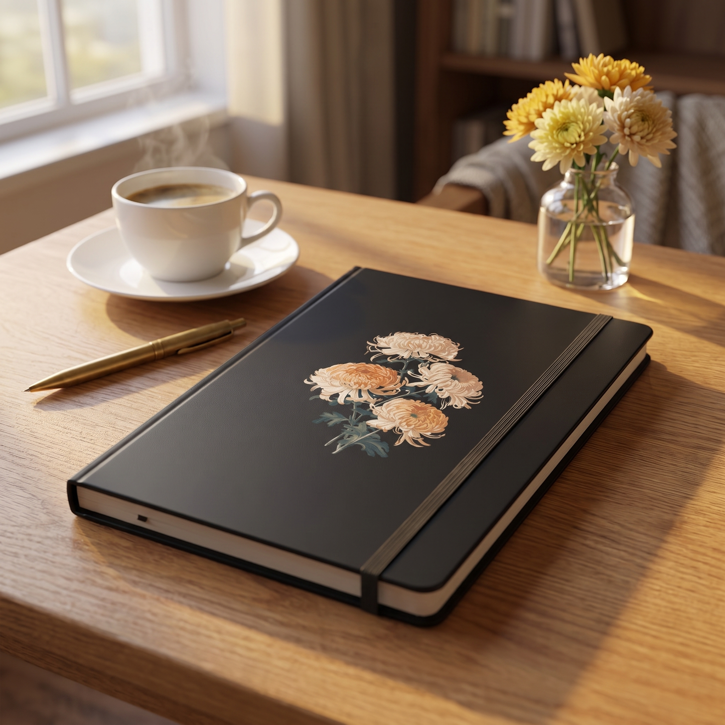 November Birth Month Flower Chrysanthemum notebook lifestyle photo