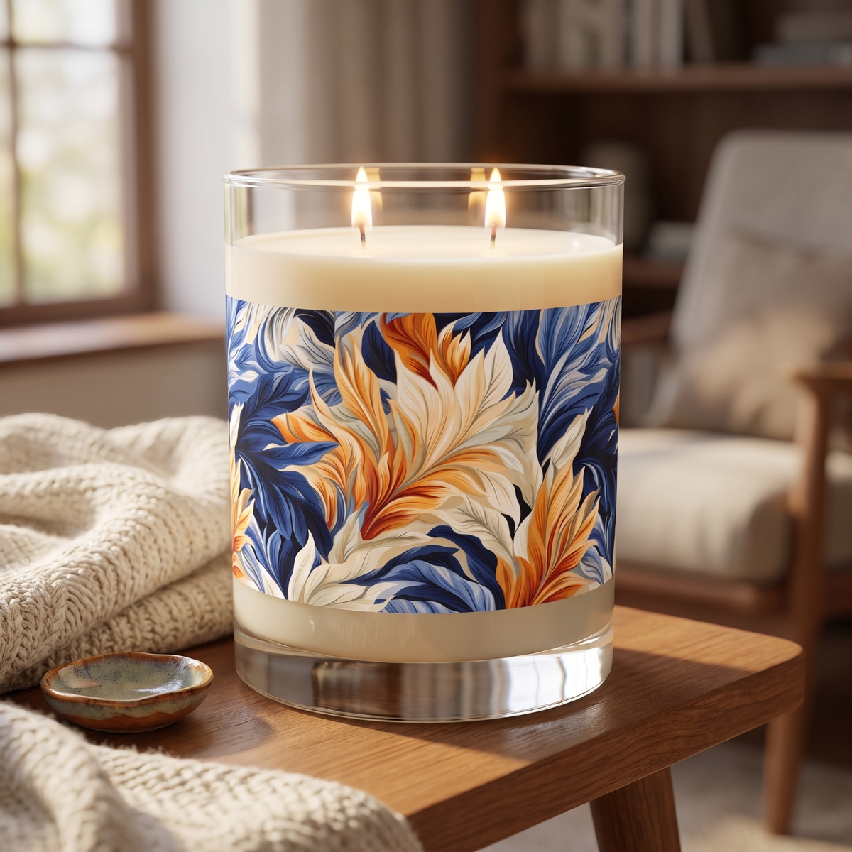 Feathered Fresco Fusion 100% Soy Wax Scented Candle — lifestyle scene