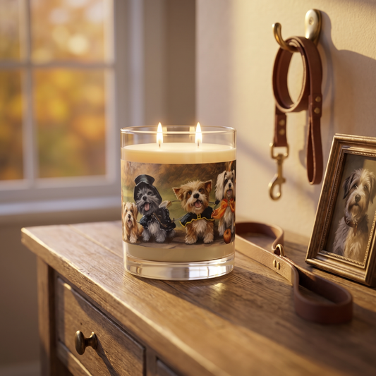 Vintage Halloween Dog 100% Soy Wax Scented Candle — lifestyle scene