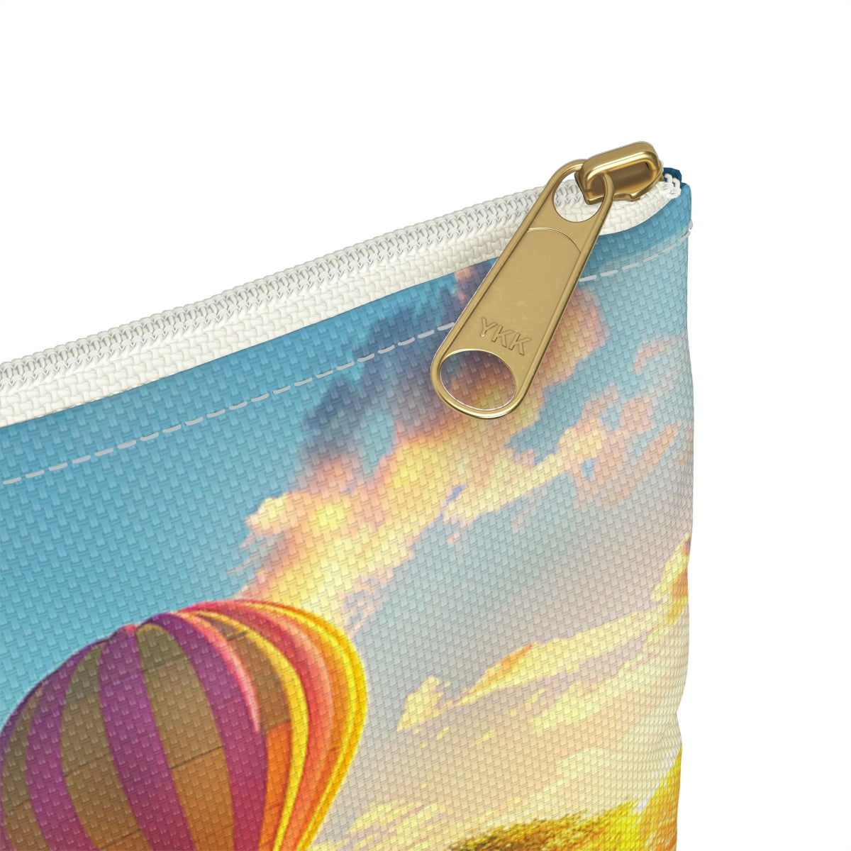 Hot Air Balloons at Sunrise Accessory Pouch - close-up detail