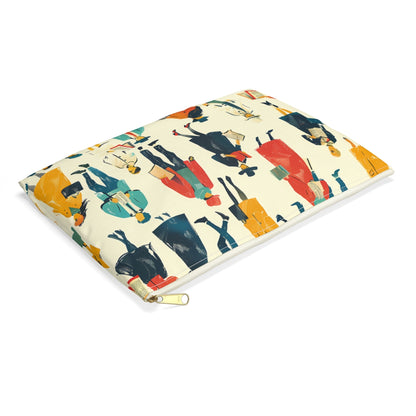 Literary People Accessory Pouch - side view, laying flat