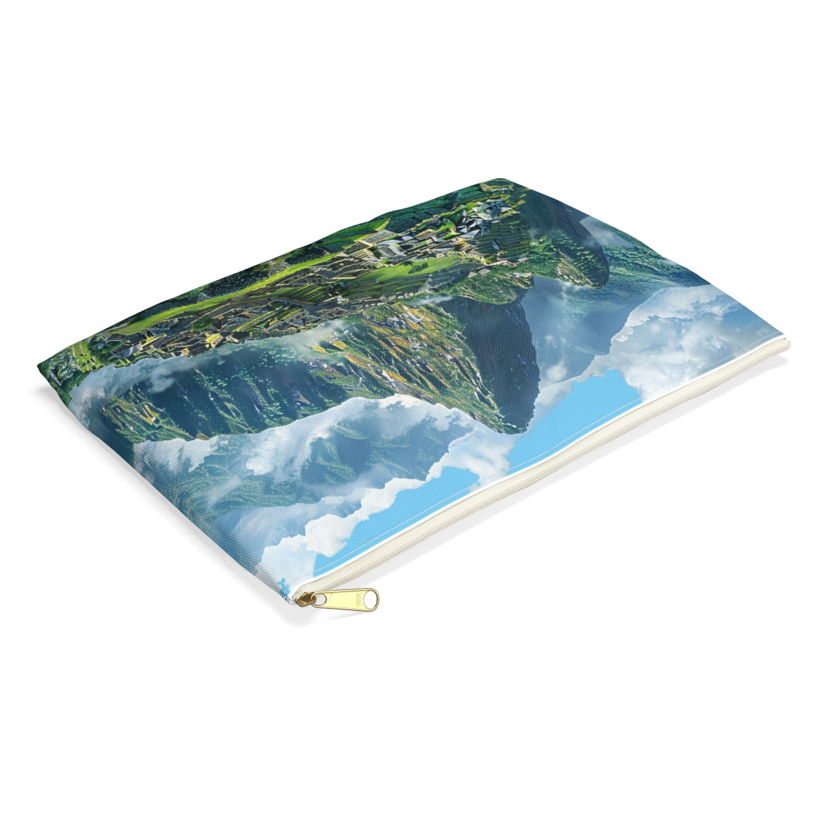 Machu Picchu Misty Peaks Accessory Pouch - side view, laying flat