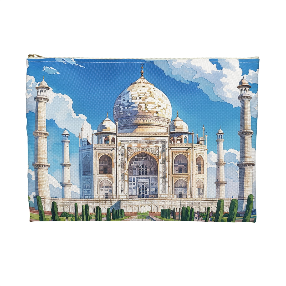 Majestic Taj Mahal Reflection Accessory Pouch - back view
