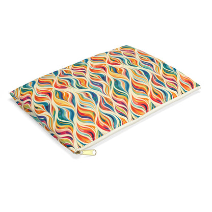 Modern Art Flames Accessory Pouch - side view, laying flat