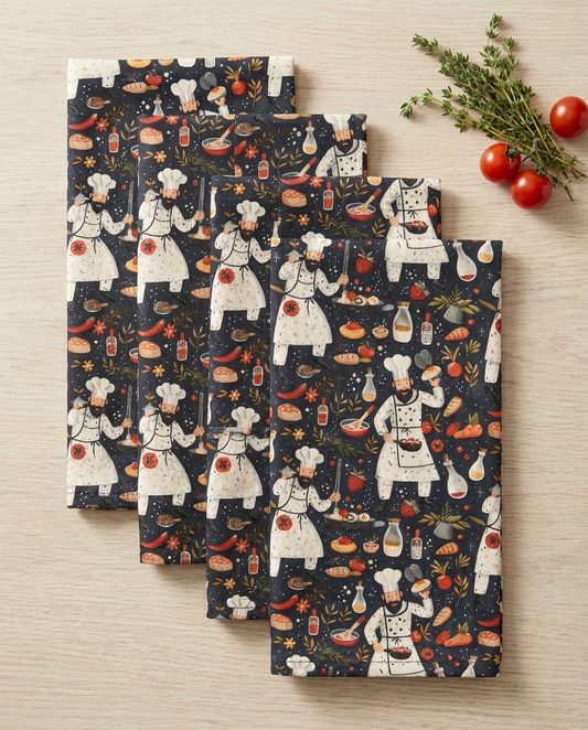 Chef's Delight dinner napkins, set of four, elongated fold