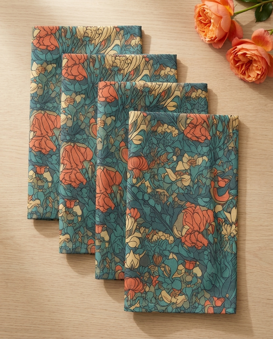 Bohemian Stained Glass Serenity dinner napkins, set of four, elongated fold