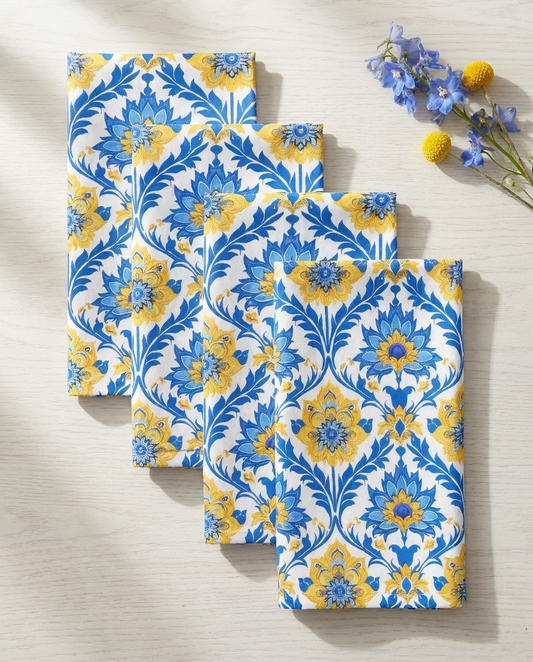Heritage Bloom dinner napkins, set of four, elongated fold