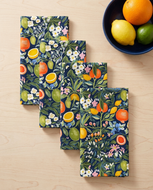 Magical Fruitiness dinner napkins, set of four, elongated fold