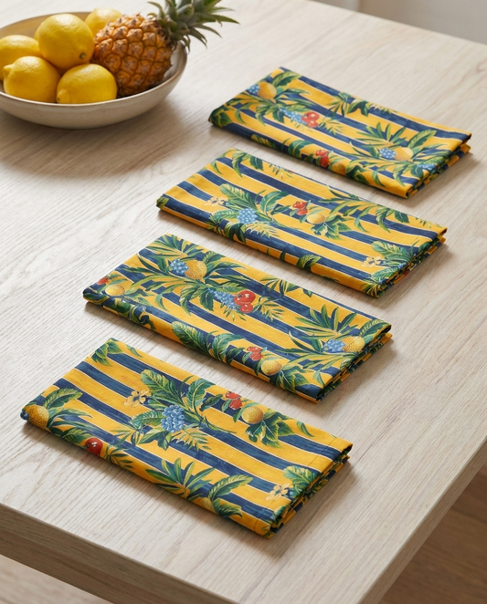 Riviera Fruitscape dinner napkins, set of four, elongated fold