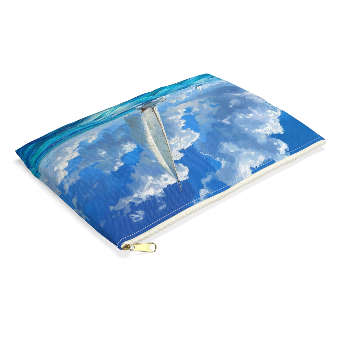Ocean Breeze Sailing Accessory Pouch - side view, laying flat