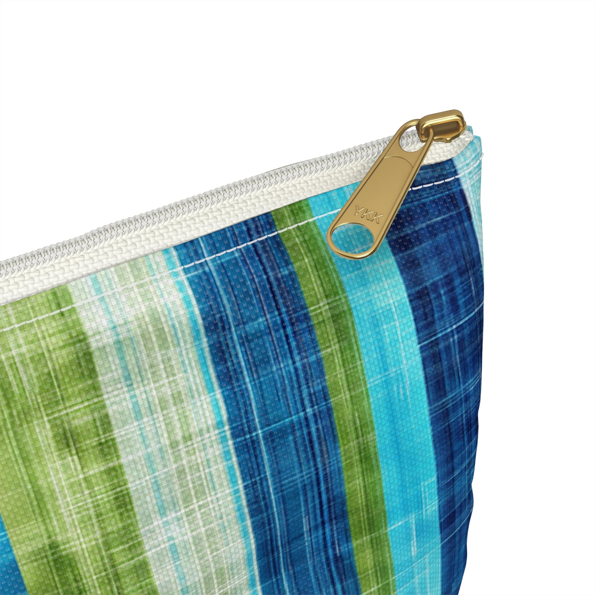 Ocean Whisper Stripes Accessory Pouch - close-up detail