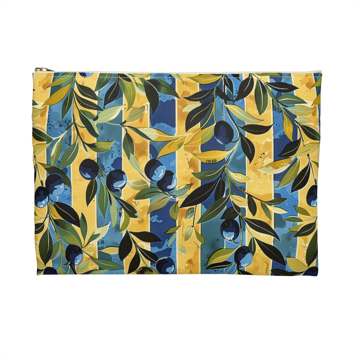 Olive Orchard Stripes Accessory Pouch - back view