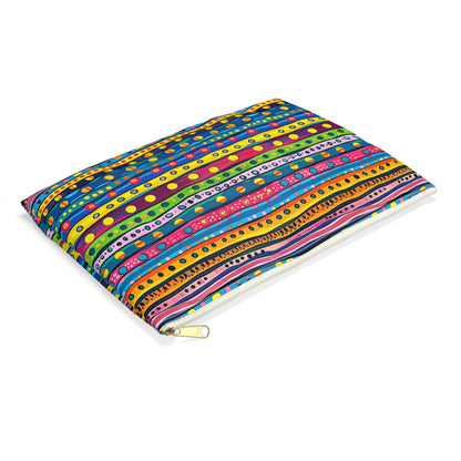 Pop Dot Parade Accessory Pouch - side view, laying flat