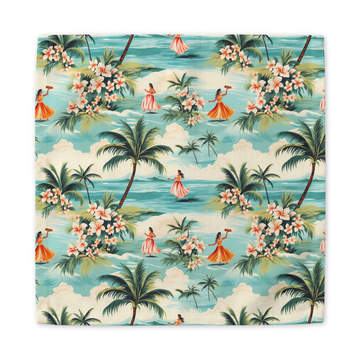 Retro Hawaiian Hula Cloth Napkins - 100% Cotton Twill - Dinner & Cocktail Sizes - Sets of 4 or 8