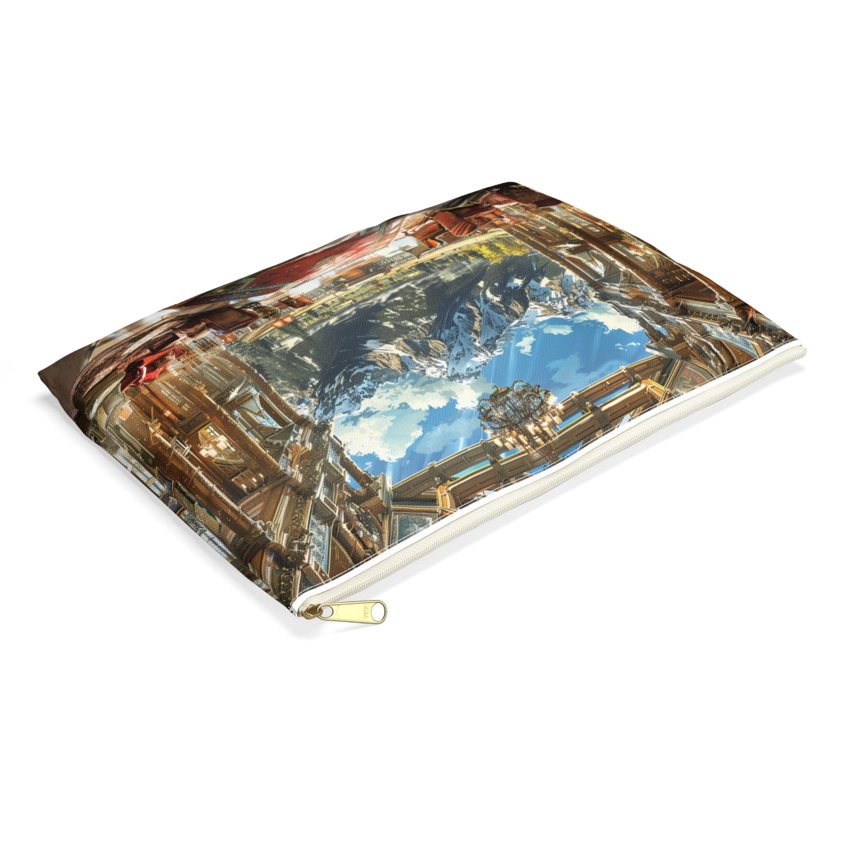 Rocky Mountain Retreat Accessory Pouch - side view, laying flat