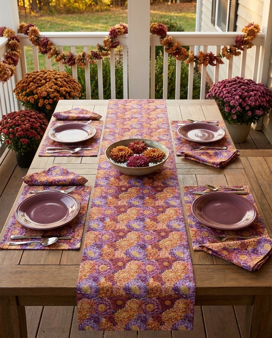Mum's the Word napkins styled with the matching placemats and table runner