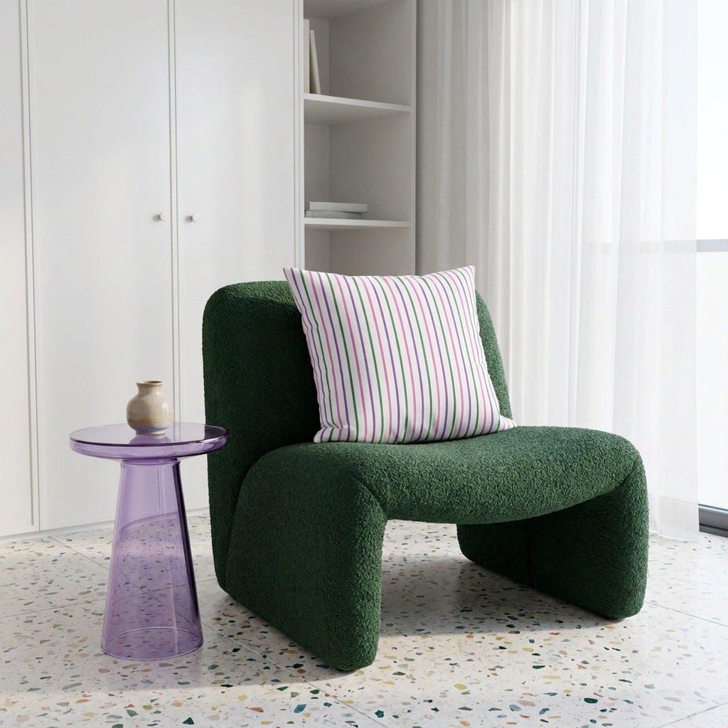 Sorbet Stripe square throw pillow in its unique interior setting