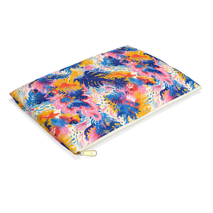 Splatter Blossom Accessory Pouch - side view, laying flat