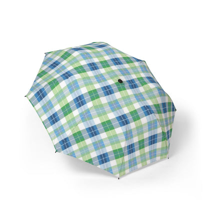 Spring Zest Plaid foldable umbrella — front view