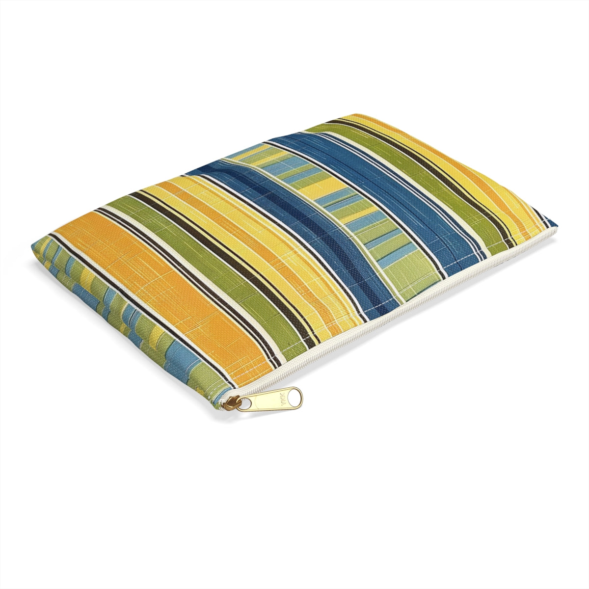 Summer Stripes Delight Accessory Pouch - side view, laying flat