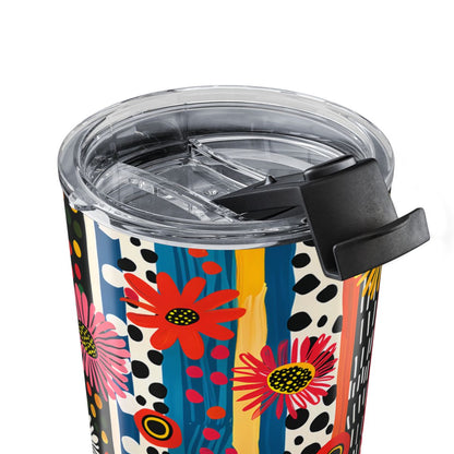 Striped Daisy Play Insulated Tumbler - 20 oz. Stainless Steel, Glossy Finish