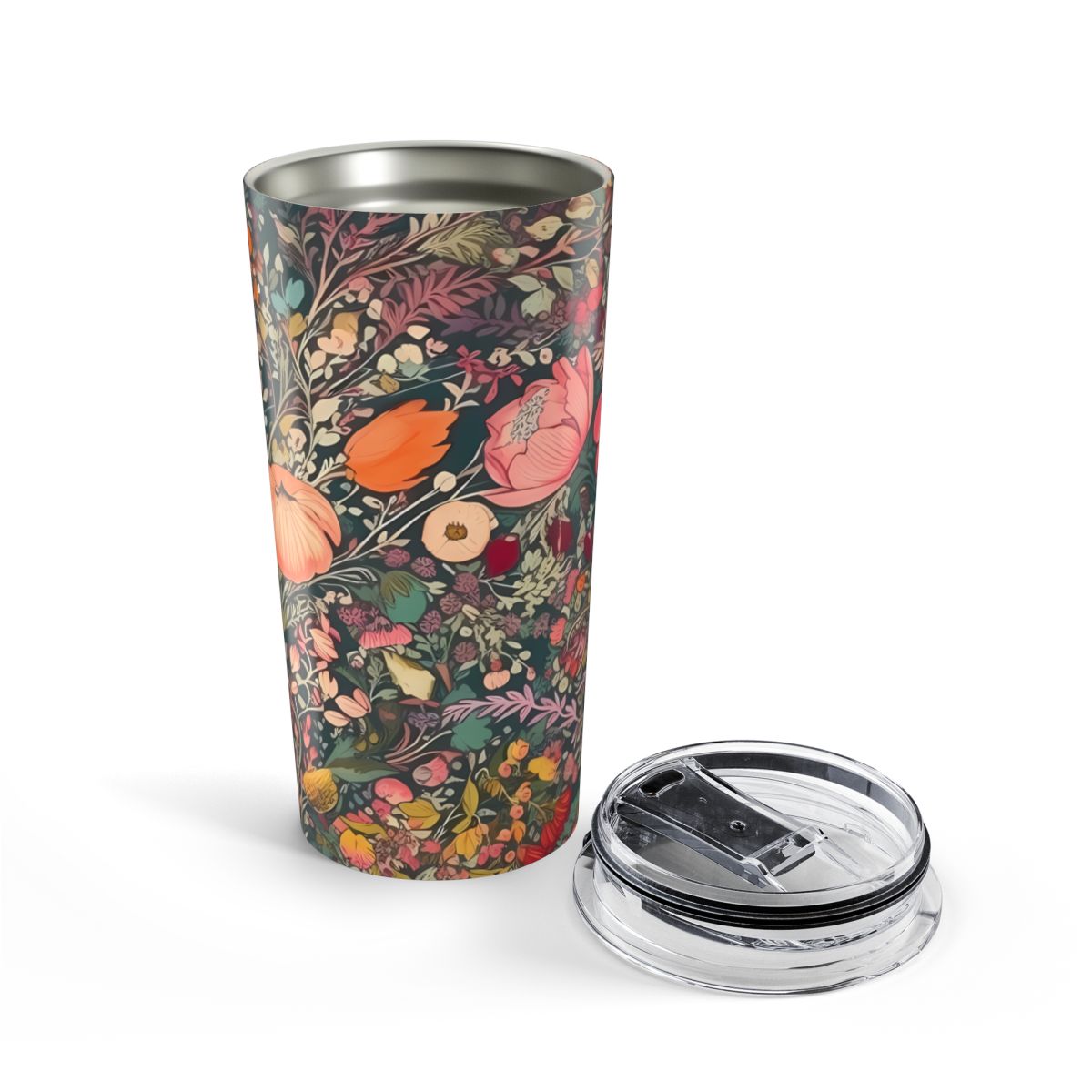 Renaissance Fall Floral Insulated Tumbler - 20 oz. Stainless Steel, Glossy Finish