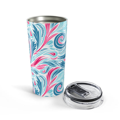 Teal Tide Twirl Insulated Tumbler - 20 oz. Stainless Steel, Glossy Finish