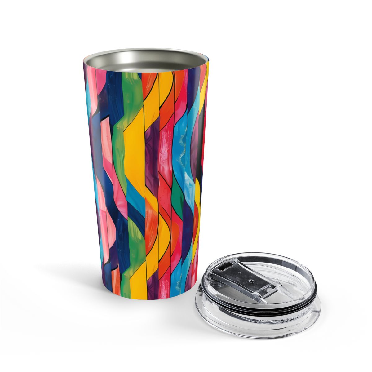 Retro Ripples Insulated Tumbler - 20 oz. Stainless Steel, Glossy Finish