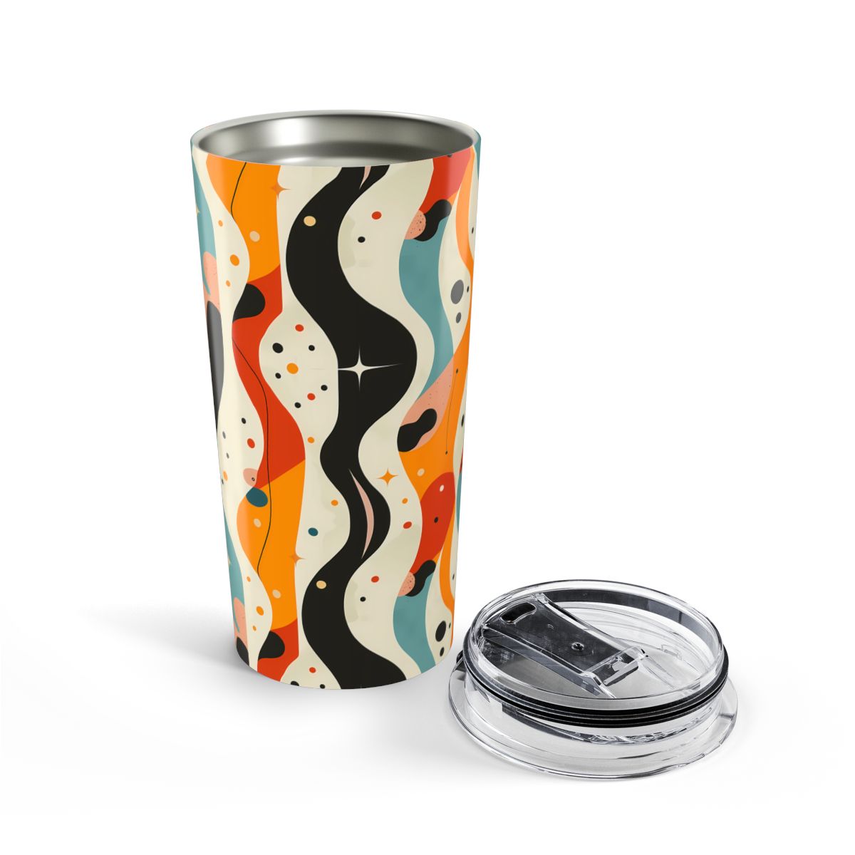 Midcentury Autumn Spacewaves Insulated Tumbler - 20 oz. Stainless Steel, Glossy Finish