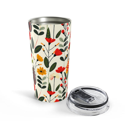 Autumn Bloom Delight Insulated Tumbler - 20 oz. Stainless Steel, Glossy Finish
