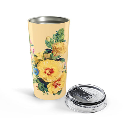 Vintage Yellow Bloom Serenity Insulated Tumbler - 20 oz. Stainless Steel, Glossy Finish