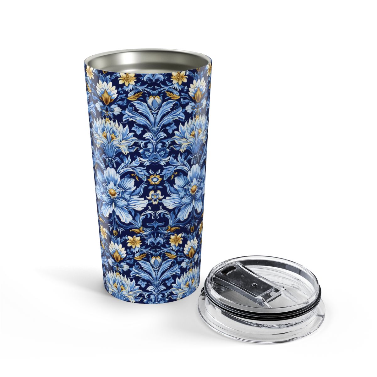 British Heritage Floral Insulated Tumbler - 20 oz. Stainless Steel, Glossy Finish