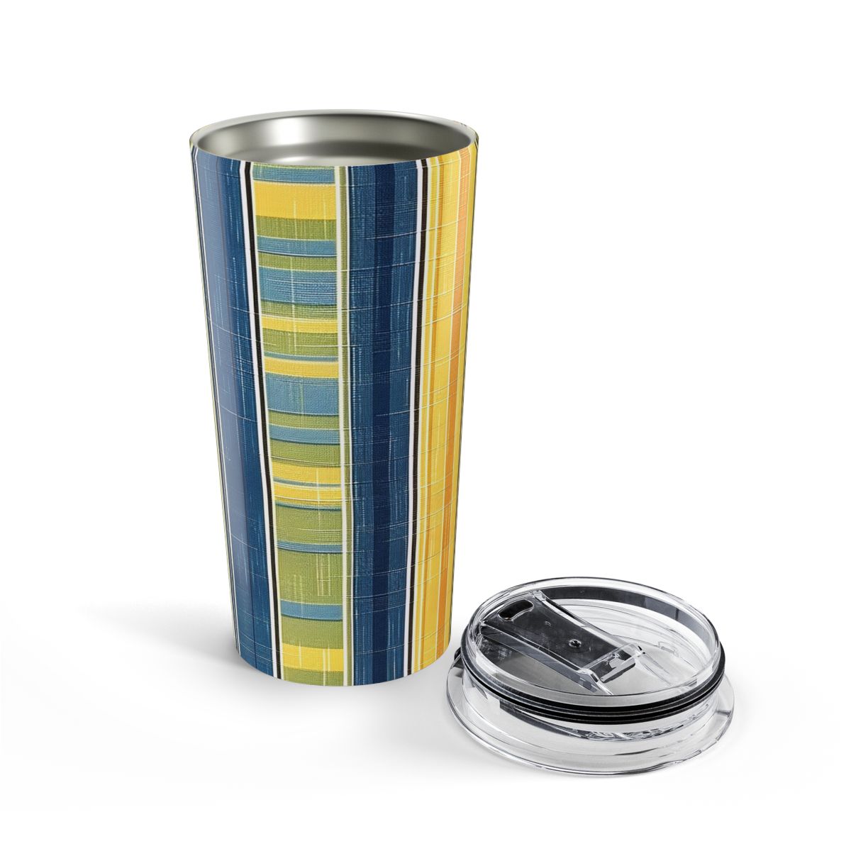Summer Stripes Delight Insulated Tumbler - 20 oz. Stainless Steel, Glossy Finish