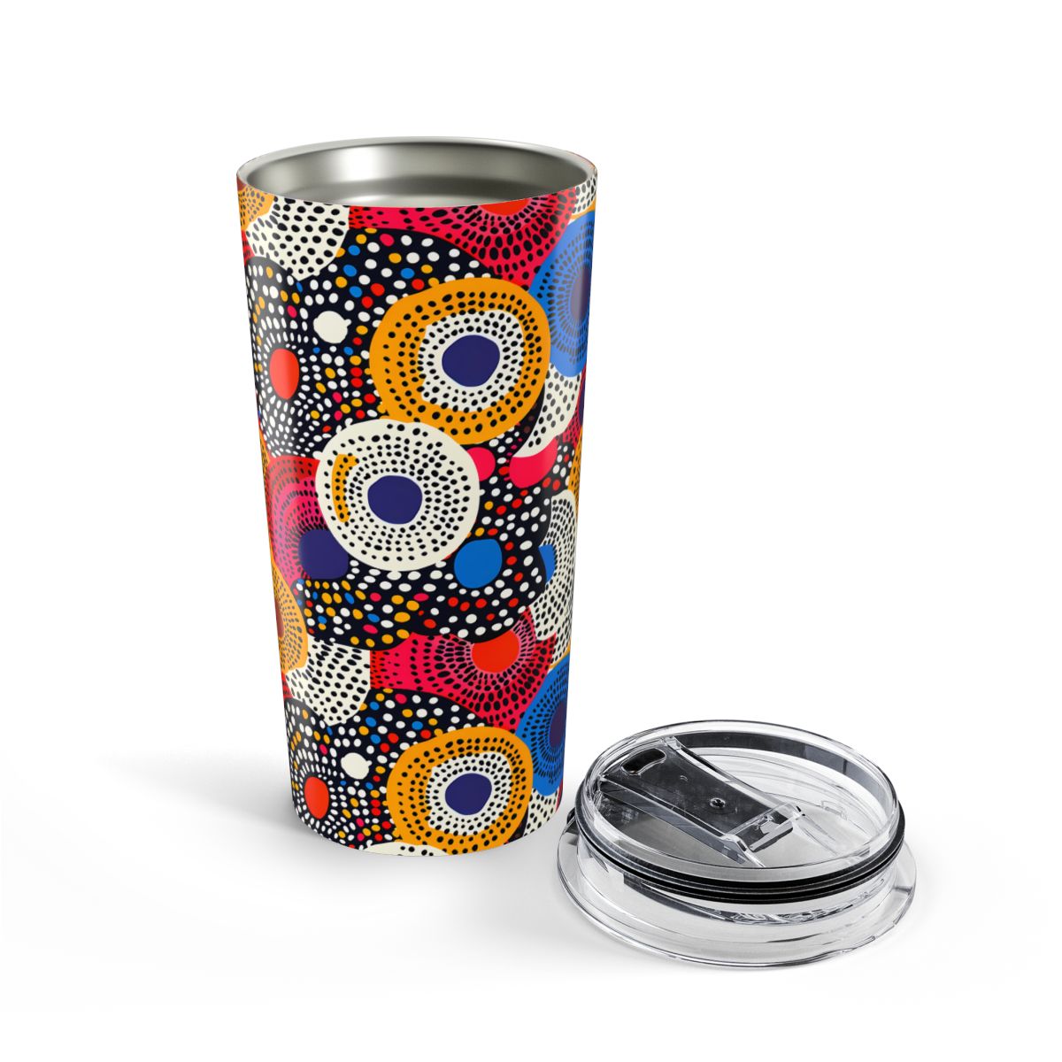 Ethnic Circle Pop Insulated Tumbler - 20 oz. Stainless Steel, Glossy Finish