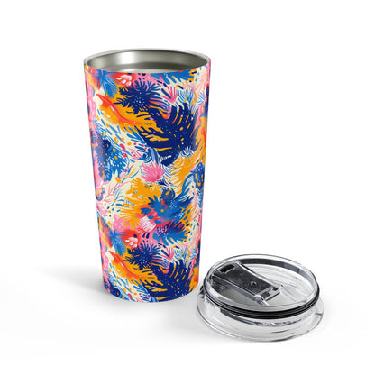 Splatter Blossom Insulated Tumbler - 20 oz. Stainless Steel, Glossy Finish