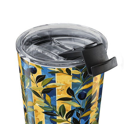 Olive Orchard Stripes Insulated Tumbler - 20 oz. Stainless Steel, Glossy Finish