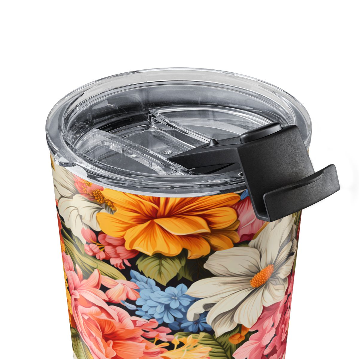 Chic Floral Insulated Tumbler - 20 oz. Stainless Steel, Glossy Finish