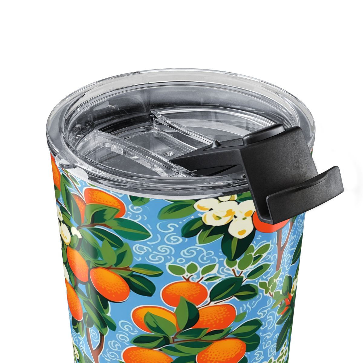 Citrus Blue Bliss insulated tumbler close-up