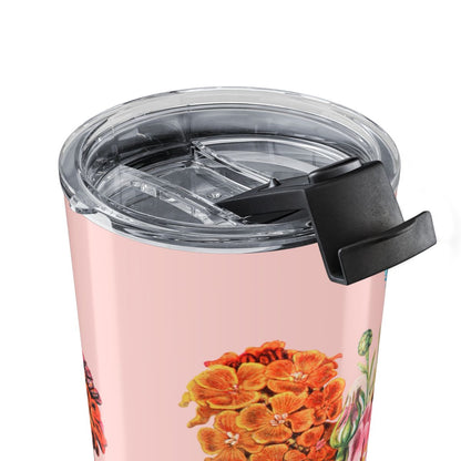 Vintage Botanical Floral Insulated Tumbler - 20 oz. Stainless Steel, Glossy Finish