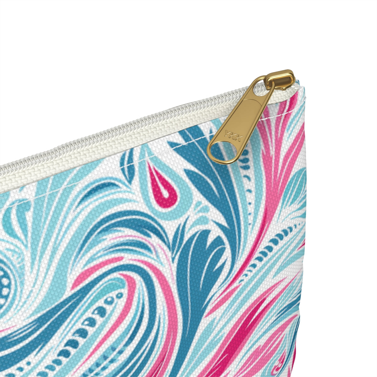 Teal Tide Twirl Accessory Pouch - close-up detail