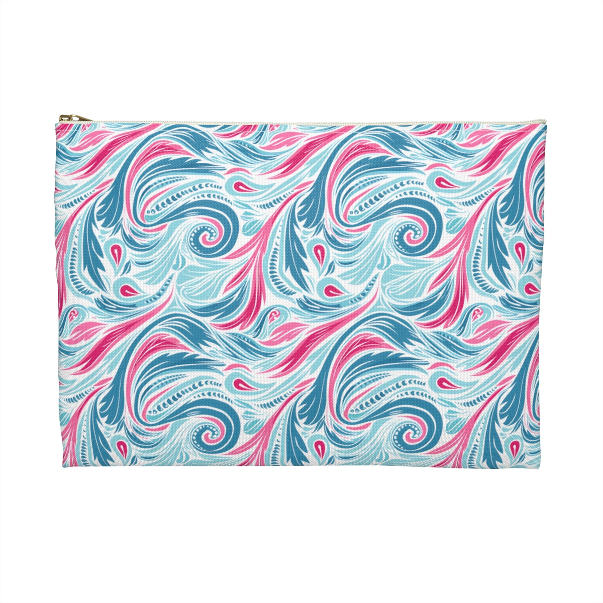 Teal Tide Twirl Accessory Pouch - back view