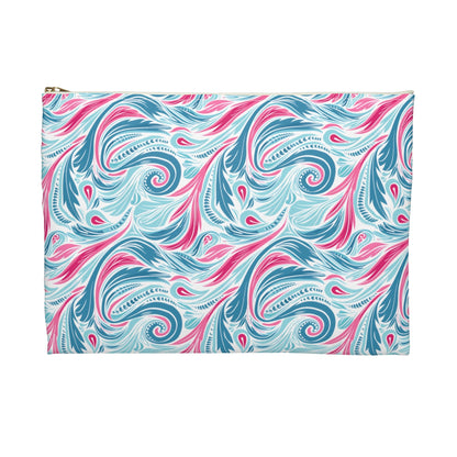 Teal Tide Twirl Accessory Pouch - back view