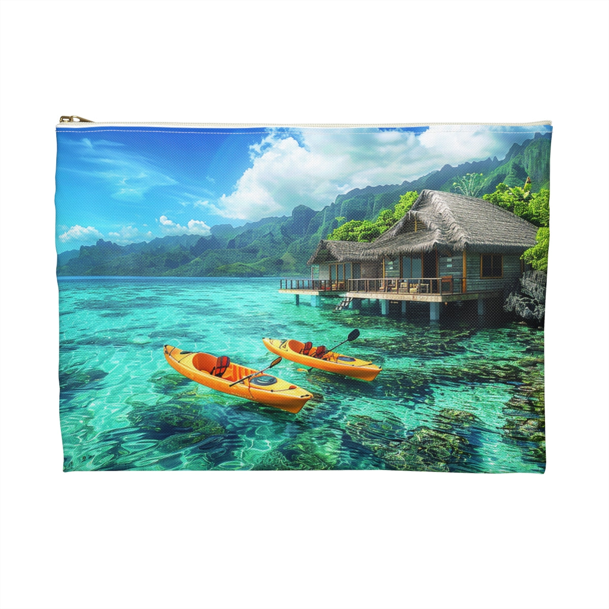 Tropical Serenity Accessory Pouch - back view